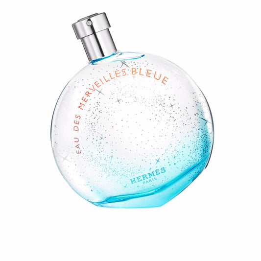 Hermès Eau des Merveilles Bleue Eau de Toilette – een frisse unisex geur met noten van jeneverbes, patchouli en minerale accenten.