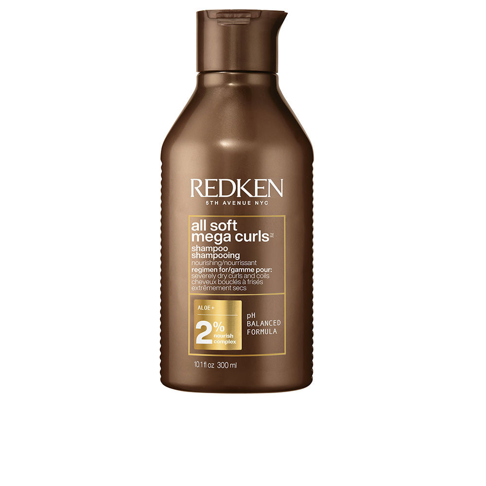 Redken All Soft Mega Curls Shampoo – Sulfaat- en siliconenvrije shampoo voor intense hydratatie en pluiscontrole bij ernstig droog, krullend en kroeshaar.