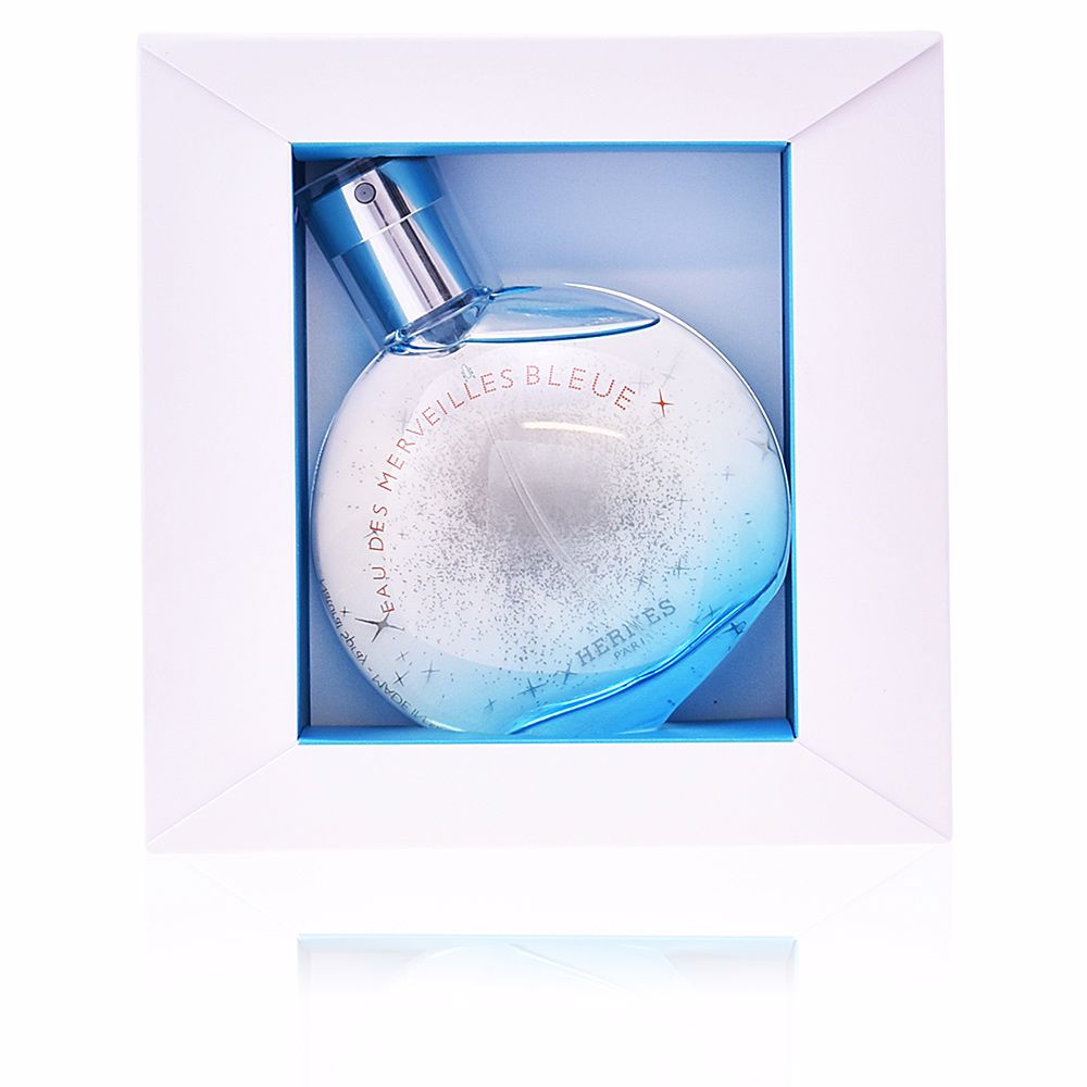 Hermès Eau des Merveilles Bleue Eau de Toilette – een frisse unisex geur met noten van jeneverbes, patchouli en minerale accenten.