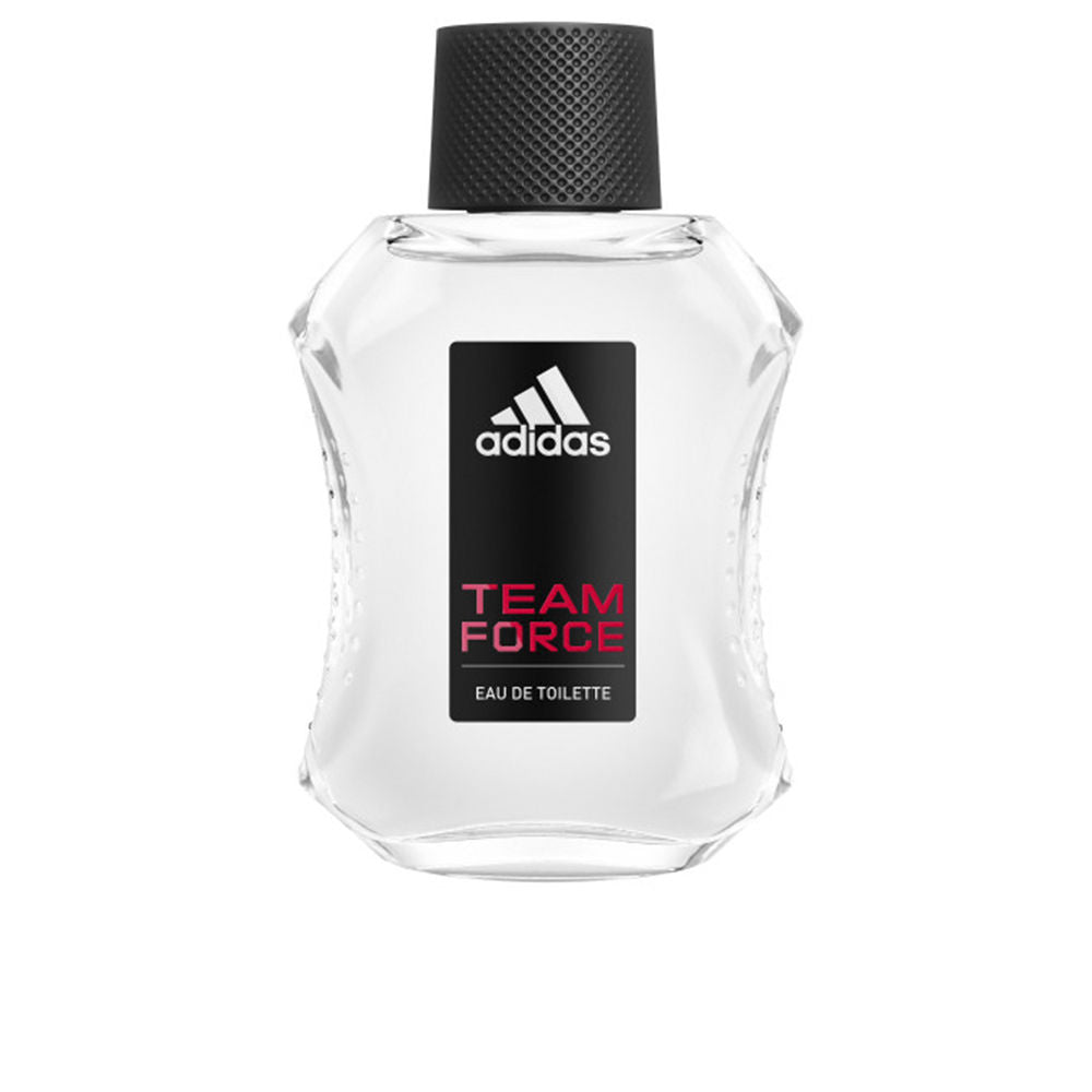 Adidas Team Force Eau de Toilette flacon - frisse en krachtige herenparfum met citrus en houtachtige tonen.