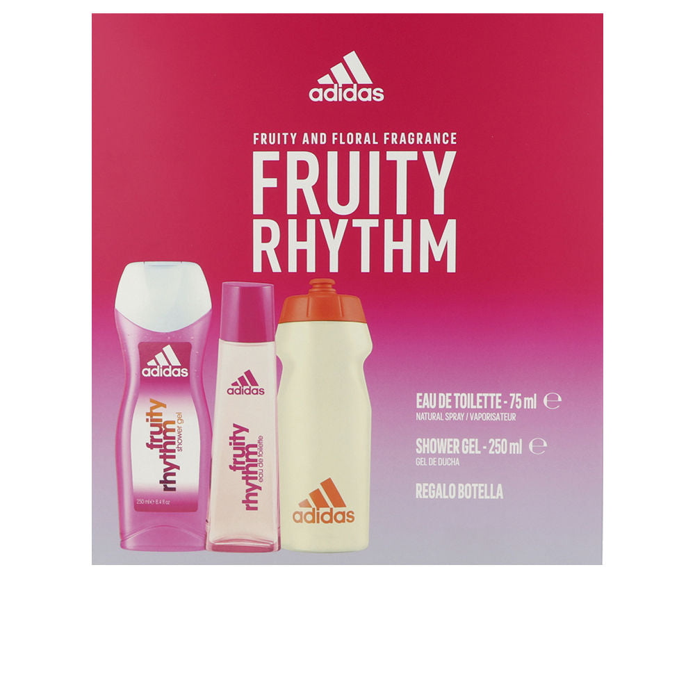 Adidas Woman Fruity Rhythm Case - set met Eau de Toilette, Shower Gel en Body Mist, perfect voor een verfrissende geurbeleving.