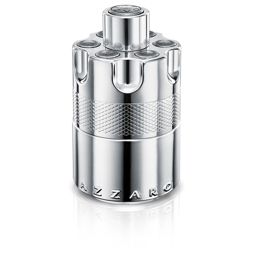 Flacon van Azzaro Wanted Homme Eau de Parfum, een luxe herengeur met citroen, kardemom en amberhout. Perfect voor mannen die houden van betaalbare luxe