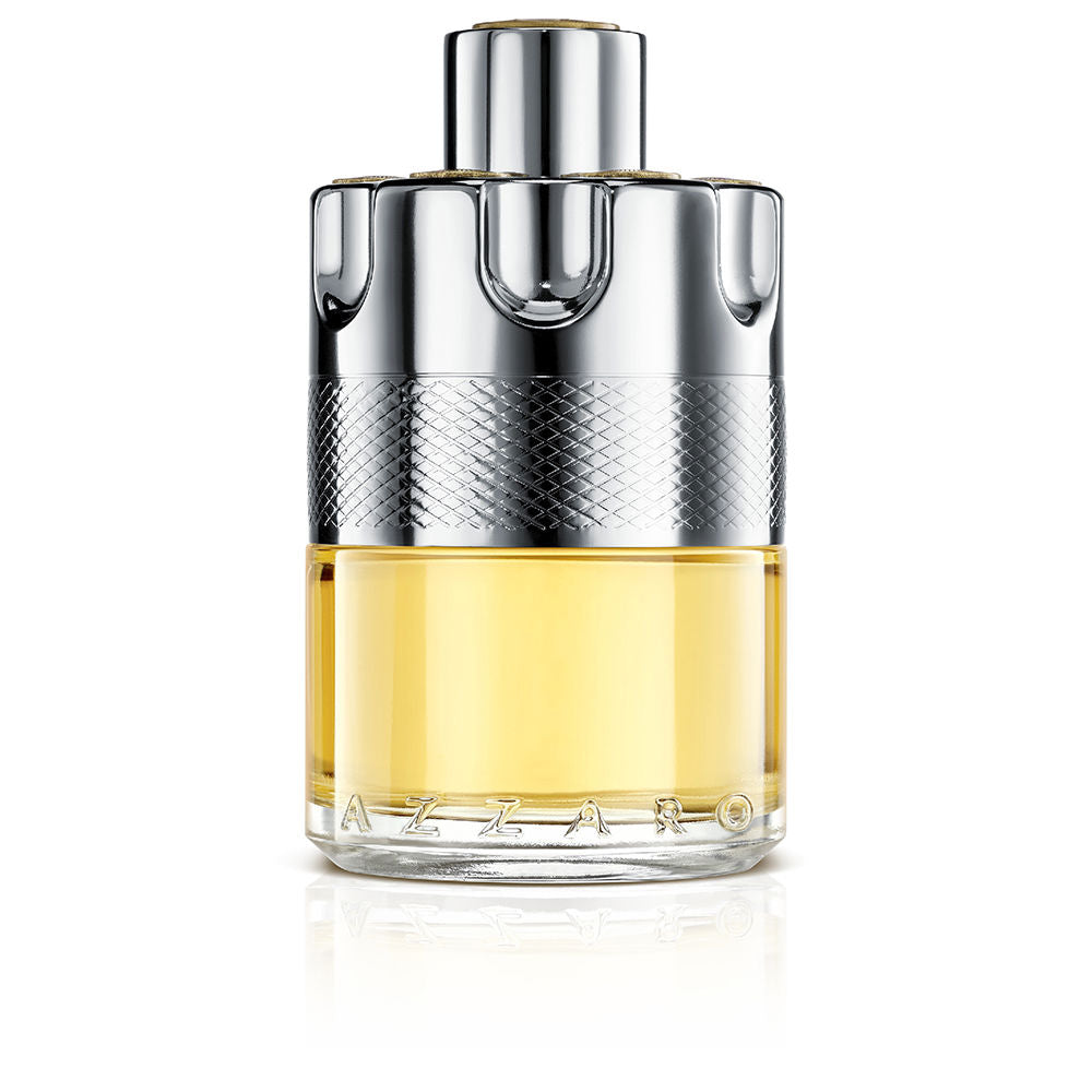 Flacon van Azzaro Wanted Homme Eau de Toilette, een luxe herengeur met citroen, kardemom en vetiver. Perfect voor mannen die betaalbare luxe zoeken.