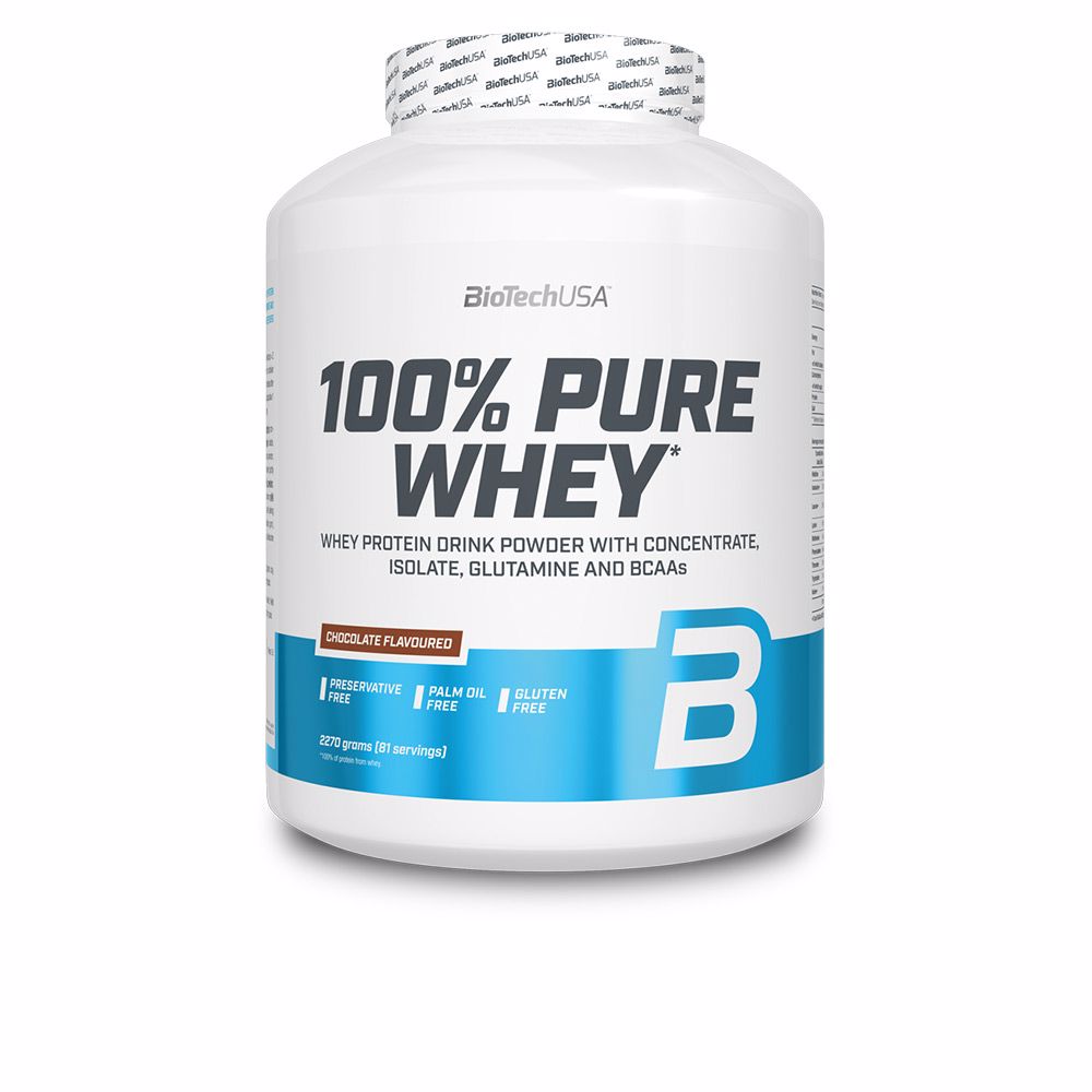 BioTechUSA 100% Pure Whey Eiwitpoeder – Hoogwaardig wei-eiwit met toegevoegde aminozuren voor spierondersteuning.