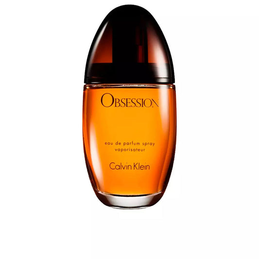 Elegante flacon van Calvin Klein Obsession Eau de Parfum, een tijdloze damesgeur met rijke oriëntaalse accenten en een sensuele uitstraling.