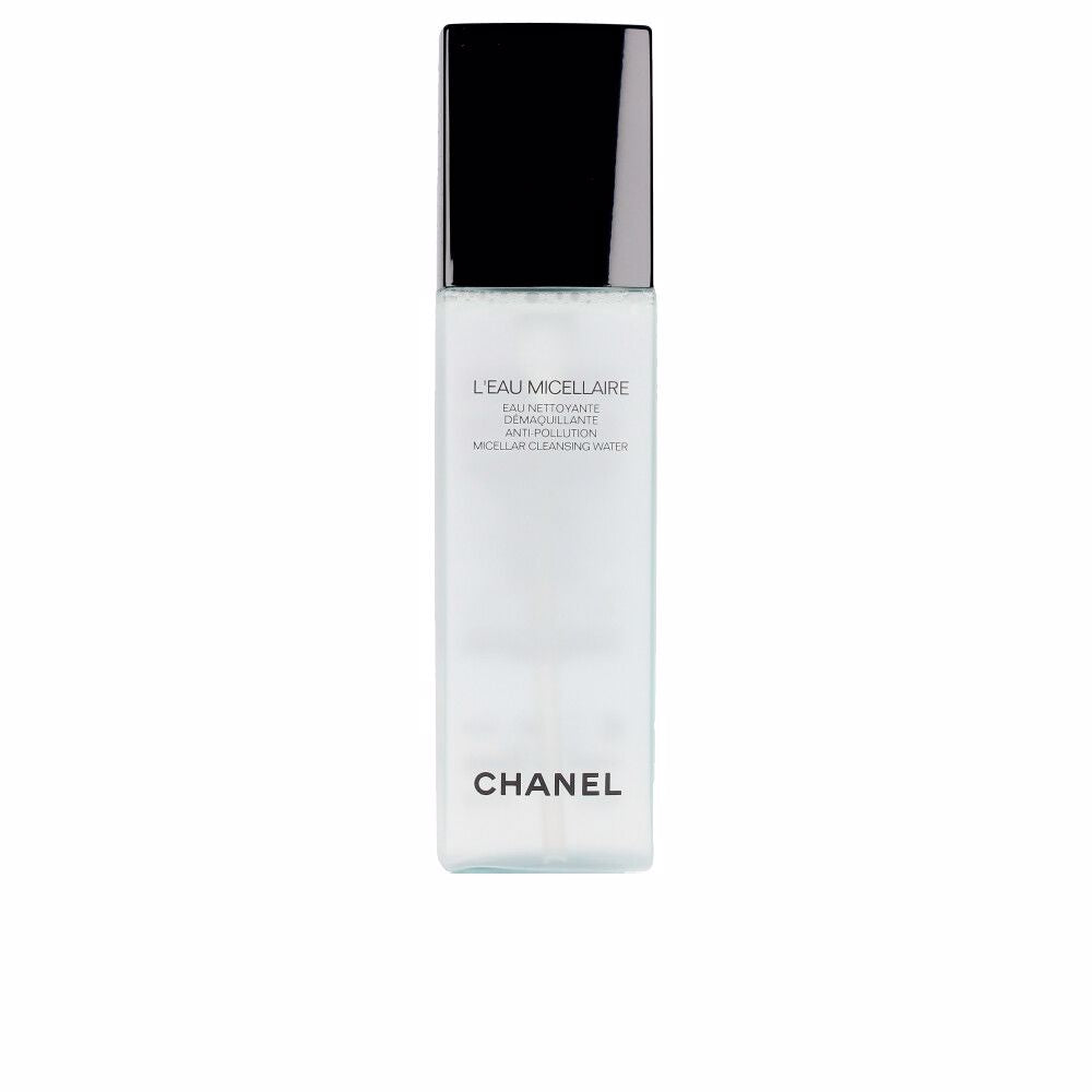 Chanel L'EAU MICELLAIRE – Alcoholvrij micellair reinigingswater dat make-up en onzuiverheden verwijdert, met bescherming tegen vervuiling en hydraterende eigenschappen.