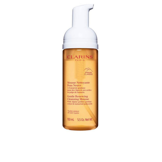 Clarins Gentle Renewing Cleansing Mousse – Lichte reinigingsmousse met tamarindepulpextract voor milde exfoliatie en diepe reiniging.