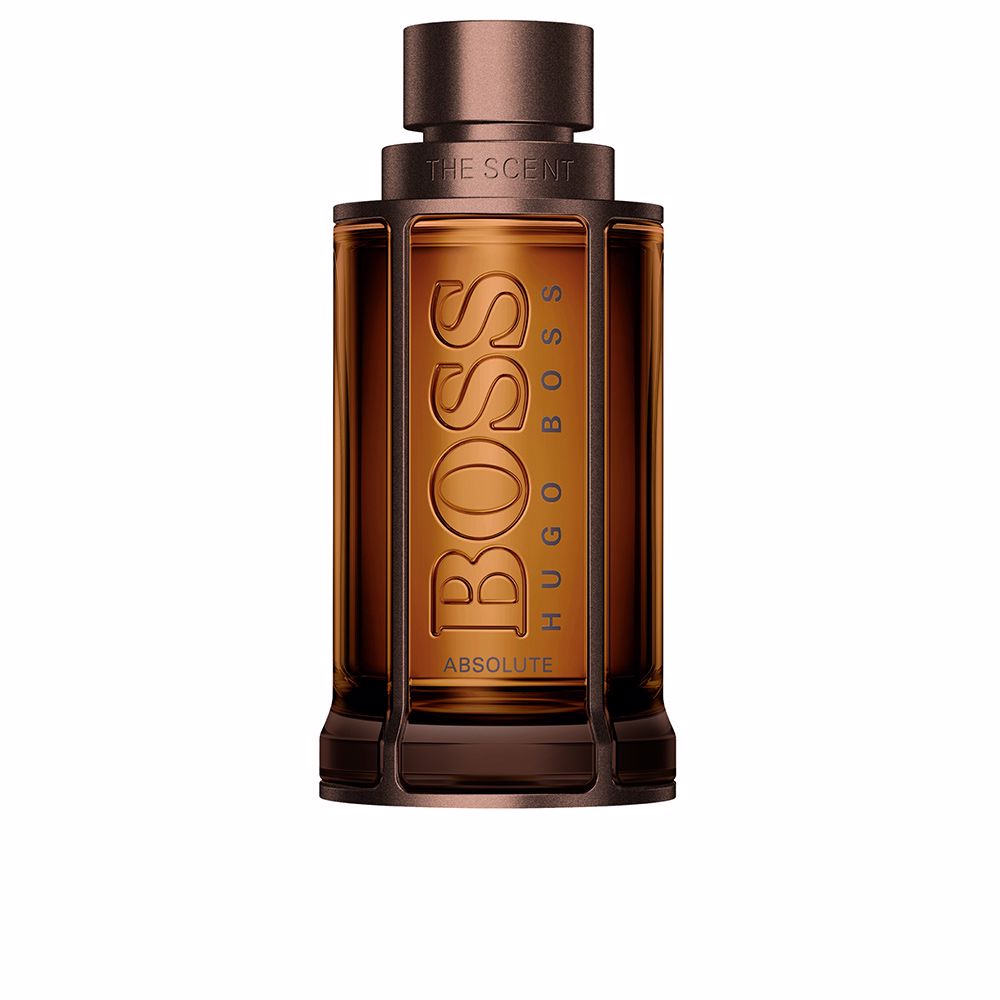 Hugo Boss The Scent Absolute Eau de Parfum flacon - verfijnde herenparfum met warme en houtachtige tonen.