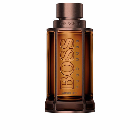 Hugo Boss The Scent Absolute Eau de Parfum flacon - verfijnde herenparfum met warme en houtachtige tonen.