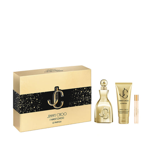 Jimmy Choo I Want Choo Le Parfum Case - luxe damesgeur set met Eau de Parfum, Body Lotion en mini spray.