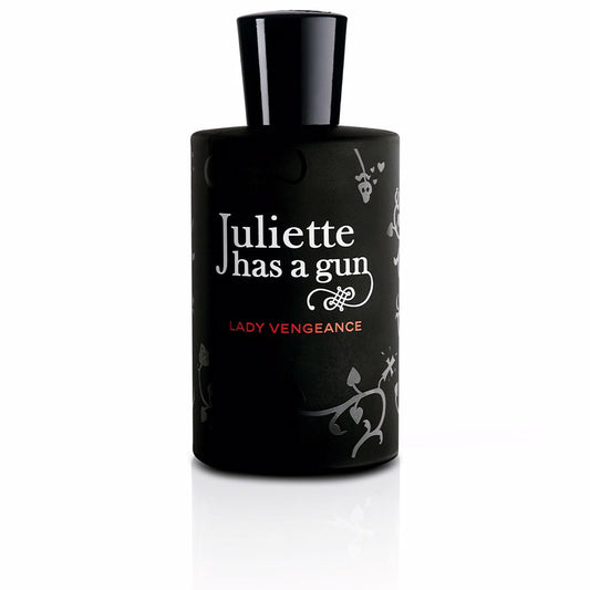 Flacon van Juliette Has A Gun Lady Vengeance Eau de Parfum, een luxe damesgeur met lavendel, roos en patchouli. Ideaal voor liefhebbers van sensuele en gedurfde parfums.