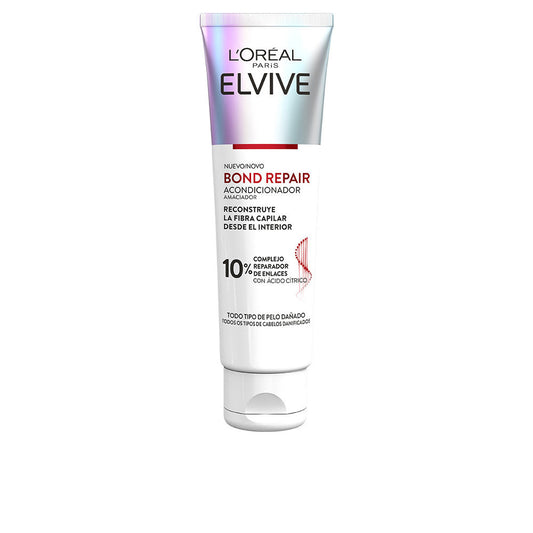 L'Oréal Paris Elvive Bond Repair Reconstructive Conditioner – herstellende conditioner voor beschadigd haar, verrijkt met citroenzuur voor versterking en glans.

