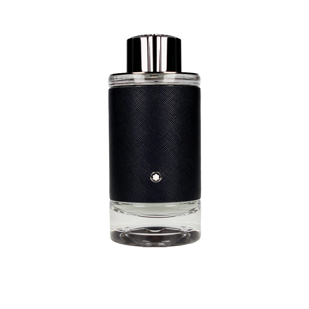 Flacon van Montblanc Explorer Eau de Parfum, een verfijnde herenparfum met bergamot, vetiver en cederhout.