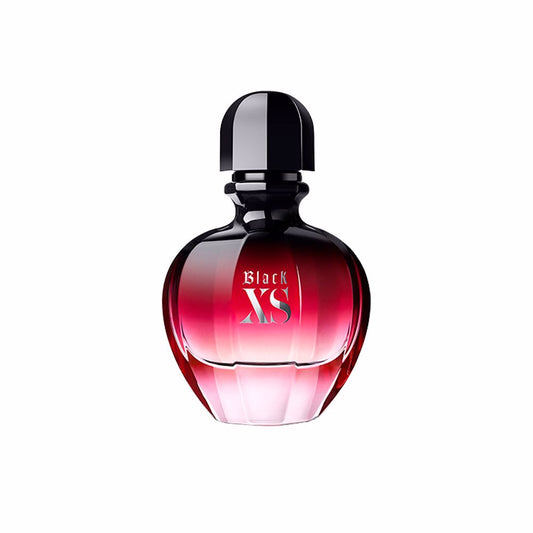 Flacon van Paco Rabanne Black XS for Her Eau de Parfum, een unieke damesgeur met cranberry, roos en vanille.s