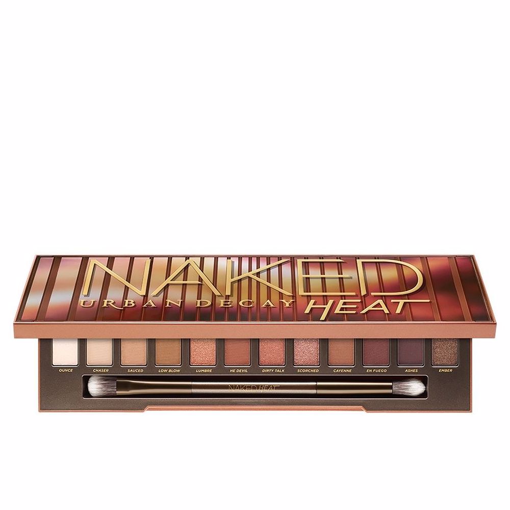 Urban Decay Naked Heat Eyeshadow Palette – 12 amberkleurige neutrale tinten in matte, shimmer en metallic finishes.